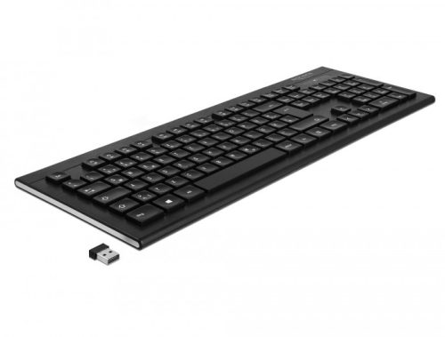Delock USB billentyűzet 2,4 GHz-es vezeték nélküli fekete (Water-Drop )