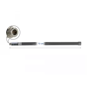   Delock LPWAN 433 + 868 MHz antenna N-hüvely 2 dBi 72 cm irányítatlan, rögzített, kültéri, szürke (DL-12679)
