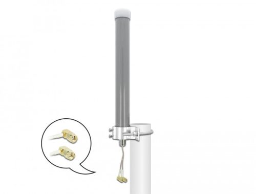 Delock Több sávos, többirányú, kültéri, szürke LTE WLAN 2,4 GHz antenna 1 x SMA apa, 1 x RP-SMA apa,