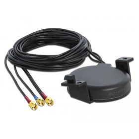   Delock LTE MIMO GNSS antenna 3 db. SMA apa RG-174, 3 m hosszú, csavarmenetes (DL-12700)