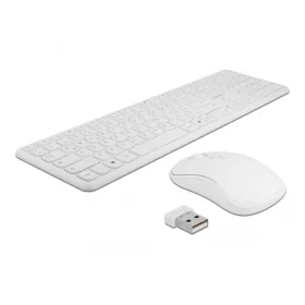   Delock NÉMET Vezetékmentes USB klaviatúra és egér szett 2,4 GHz, fehér (DL-12703)