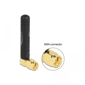   Delock LPWAN 868 MHz antenna SMA-dugó 90  1,6 dBi irányítatlan, rögzített, fekete (DL-12716)