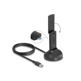   Delock Wi-Fi 6E duális Band WLAN USB adapter AX3000 (2 x 1201 + 574 Mbps) (DL-12773)