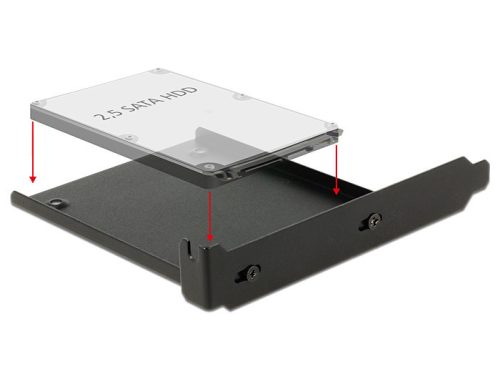 Delock telepítőkeret 1 x 2,5  HDD-hez a PC-nyílásba