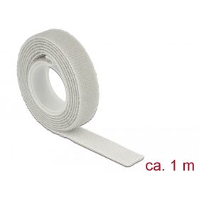   Delock Hurkolható rögzítők, 1 m x 13 mm (H x Sz) tekercs, szürke (DL-18274)