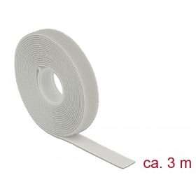   Delock Hurkolható rögzítők, 3 m x 13 mm (H x Sz) tekercs, szürke (DL-18275)