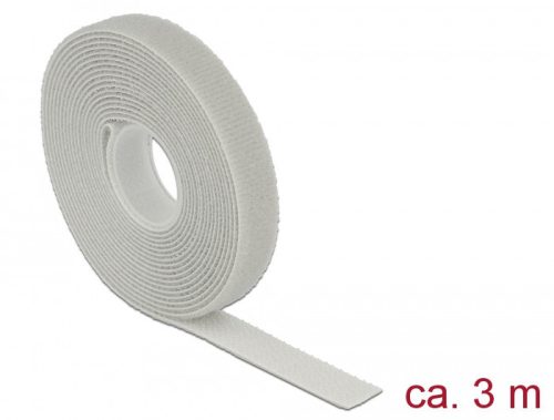Delock Hurkolható rögzítők, 3 m x 13 mm (H x Sz) tekercs, szürke