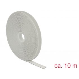   Delock Hurkolható rögzítők, 10 m x 13 mm (H x Sz) tekercs, szürke (DL-18277)