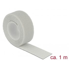   Delock Hurkolható rögzítők, 1 m x 20 mm (H x Sz) tekercs, szürke (DL-18278)