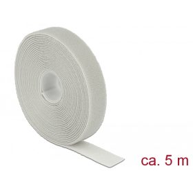   Delock Hurkolható rögzítők, 5 m x 20 mm (H x Sz) tekercs, szürke (DL-18280)