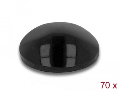 Delock Gumi alátét öntapadós 8 x 3 mm 70 db. fekete