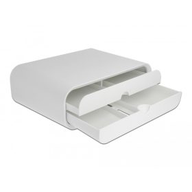 Delock Monitor állvány két fiókkal, fehér (DL-18325)