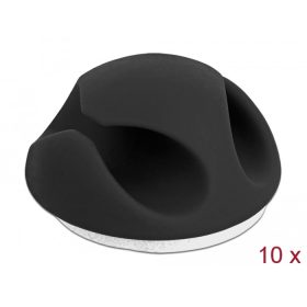   Delock Kábeltartó mini szett 2 kábelrendezővel 10 darabos fekete (DL-18345)