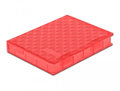 Delock 2.5  HDD / SSD átlátszó védő piros