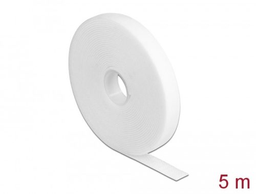 Delock Velcro fehér ragasztó szalag guriga Hx 5 m x Sz 13 mm