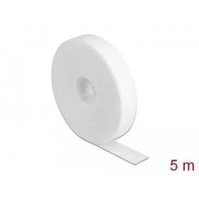   Delock Velcro fehér ragasztó szalag guriga Hx 5 m x Sz 20 mm (DL-18381)