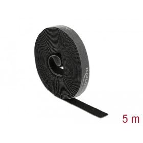   Delock Velcro fekete ragasztó szalag guriga Hx 5 m x Sz 15 mm (DL-18384)