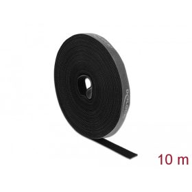   Delock Velcro fekete ragasztó szalag guriga Hx 10 m x Sz 15 mm (DL-18385)
