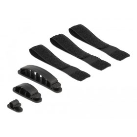 Delock Kábeltartó és Velcro szalag szett 6 db. (DL-18393)