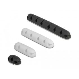   Delock Kábeltartó, öntapadó, kombinált készlet 4 db fekete / fehér (DL-18402)