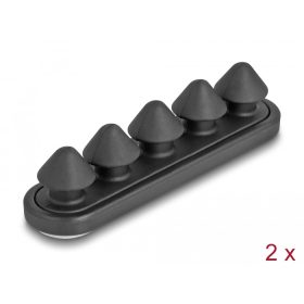   Delock Öntapadós kábeltartó 5 bújtatóval 2 db fekete (DL-18444)