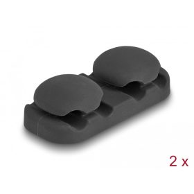   Delock Öntapadós kábeltartó 4 bújtatóval 2 db fekete (DL-18445)