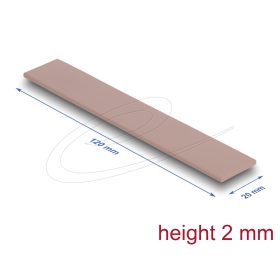  Delock Hővezető párna 120 x 20 x 2 mm M.2 modulokhoz 3,0 W/mK   nem szilikon anyagú