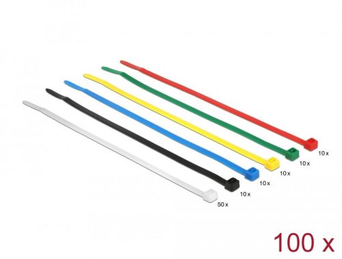 Delock színes kábelkötözők, 200mm x 3.6 mm, 100 darab