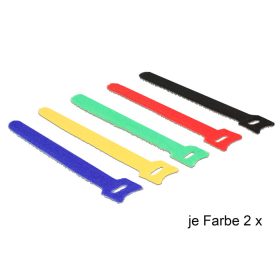   Delock Hurkolható rögzítők, 150 x 12 mm (H x Sz), 10 darab, színes (DL-18634)