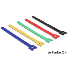   Delock Hurkolható rögzítők, 200 x 12 mm (H x Sz), 10 darab, színes (DL-18635)