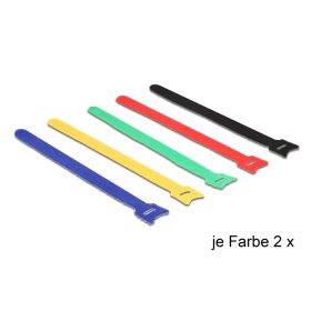   Delock Hurkolható rögzítők, 240 x 12 mm (H x Sz), 10 darab, színes (DL-18636)