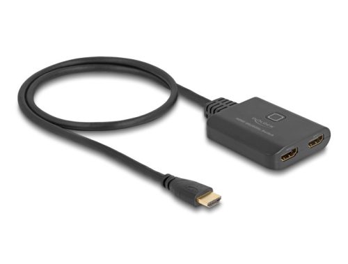 Delock HDMI kapcsoló 2 x HDMI bemenet - 1 x HDMI kimenet 8K 60 Hz, integrált kábellel 50 cm