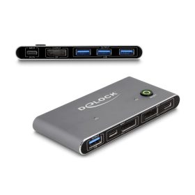   Delock DisplayPort KVM 8K 30 Hz kapcsoló USB 5 Gbps (DL-18646)
