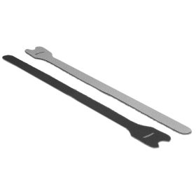   Delock Hurkolható rögzítok, 300 mm x 12 mm (H x Sz), 10 darab, fekete (DL-18688)