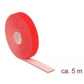   Delock Hurkolható rögzítők, 5 m x 20 mm (H x Sz) tekercs, piros (DL-18723)