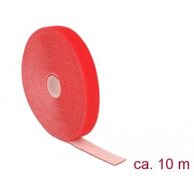   Delock Hurkolható rögzítők, 10 m x 20 mm (H x Sz) tekercs, piros (DL-18724)