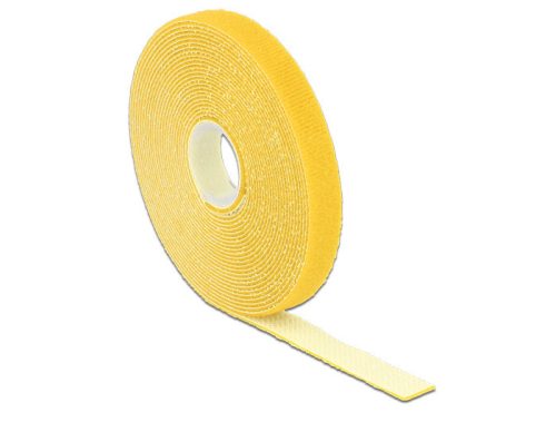 Delock Hurkolható rögzítok, 5 m x 13 mm (H x Sz) tekercs, sárga
