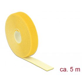  Delock Hurkolható rögzítők, 5 m x 20 mm (H x Sz) tekercs, sárga (DL-18739)