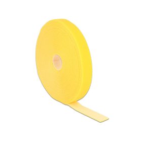   Delock Hurkolható rögzítok, 10 m x 20 mm (H x Sz) tekercs, sárga (DL-18740)