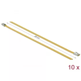   Delock Rozsdamentes Acél Kábelkötegek Hossza 200 x Szélesség 4,6 mm sárga 10 db. (DL-18785)