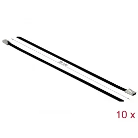   Delock Rozsdamentes Acél Kábelkötegek Hossza 200 x Szélesség 4,6 mm fekete 10 db. (DL-18809)