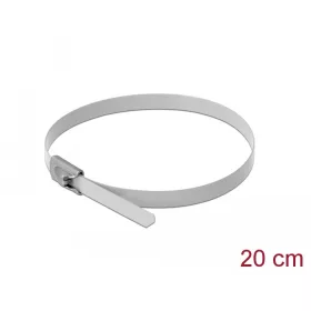  Delock Rozsdamentes Acél Kábelkötegek Hossza 200 x Szélesség 4,6 mm fehér 10 db. (DL-18817)
