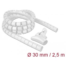   Delock Spirális kábelburkolat behúzó eszközzel 2,5 m x 30 mm fehér (DL-18842)