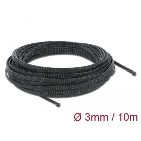   Delock Fonott kábelharisnya nyújtható 10 m x 3 mm fekete (DL-18847)