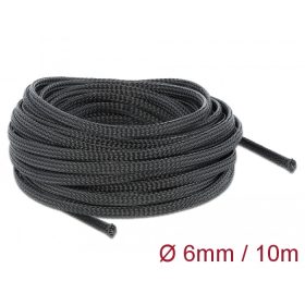   Delock Fonott kábelharisnya nyújtható 10 m x 6 mm fekete (DL-18848)