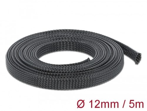Delock Fonott kábelharisnya nyújtható 5 m x 12 mm fekete