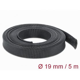   Delock Fonott kábelharisnya nyújtható 5 m x 19 mm fekete (DL-18850)