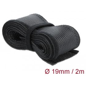   Delock Fonott kábelharisnya tépozárral 2 m x 19 mm fekete (DL-18857)