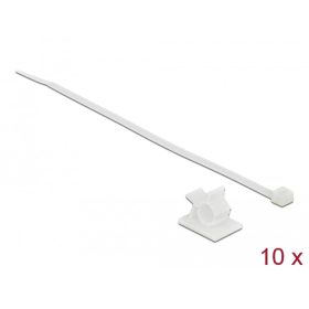   Delock Fehér, 25 x 18 mm-es kábelfogó H 200 x Sz 3,6 mm - kábellel (DL-18877)