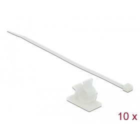   Delock Fehér, 37 x 18 mm-es kábelfogó H 300 x Sz 4,8 mm - kábellel (DL-18879)